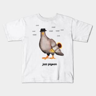 Jazz Pigeon (trans for light backgrounds) Kids T-Shirt